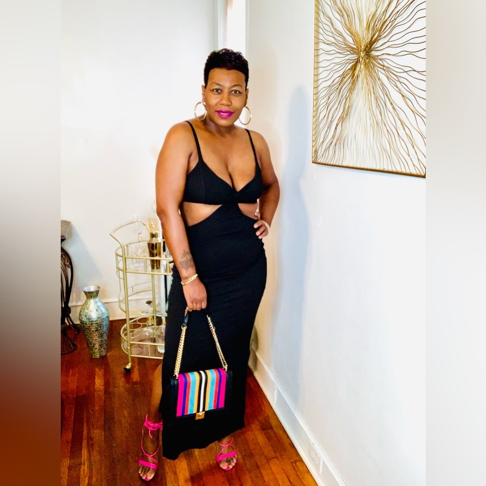 New Black Cutout Maxi Dress